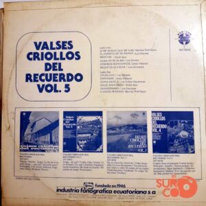 Disco de Vinilo Varios - Valses Criollos Del Recuerdo Vol 5 Vinyl Record