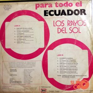 Disco de Vinilo Los Rayos Del Sol - Para Todo El Ecuador Vinyl Record