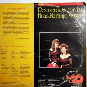 Disco de Vinilo Hermanas Naranjo Vargas - Recuerdos Con Las Hermanas Naranjo Vargas Vinyl Record