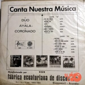 Disco de Vinilo Dúo Ayala Coronado - Canta Nuestra Música Vinyl Record