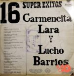 Disco de Vinilo Carmencita Lara - 16 Súper Éxitos De Carmencita Lara Y Lucho Barrios Vinyl Record