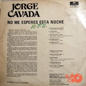 Disco de Vinilo Jorge Cavada - No Me Esperes Esta Noche Vinyl Record