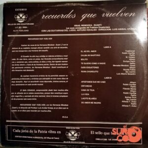 Disco de Vinilo Hermanas Mendoza Suasti - Recuerdos Que Vuelven Vinyl Record