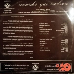 Disco de Vinilo Hermanas Mendoza Suasti - Recuerdos Que Vuelven Vinyl Record