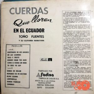 Disco de Vinilo Toño Fuentes - Cuerdas Que Lloran En El Ecuador Vinyl Record
