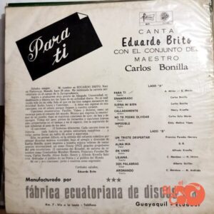 Disco de Vinilo Eduardo Brito - Para Ti Vinyl Record