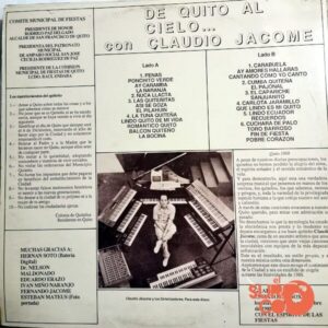 Disco de Vinilo Claudio Jácome - De Quito Al Cielo Vinyl Record