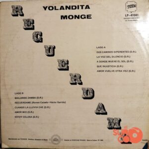 Disco de Vinilo Yolandita Monge - Recuérdame Vinyl Record