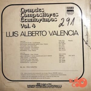 Disco de Vinilo Luis Alberto Valencia - Grandes Compositores Ecuatorianos Vinyl Record