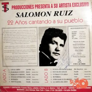 Disco de Vinilo Salomón Ruiz - Su Voz Y Sus Canciones Vol 4 Vinyl Record