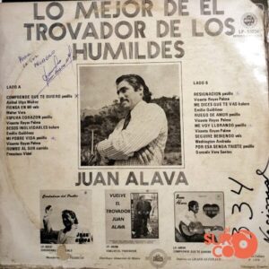 Disco de Vinilo Juan Álava - Lo Mejor De El Trovador De Los Humildes Vinyl Record