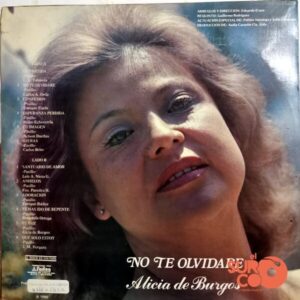 Disco de Vinilo Alicia De Burgos - No Te Olvidaré Vinyl Record