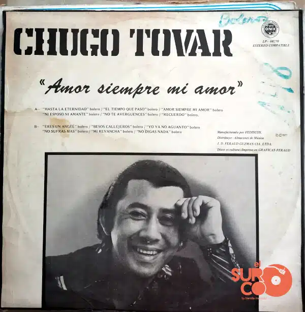 Disco de Vinilo Chugo Tobar - Amor Siempre Mi Amor Vinyl Record