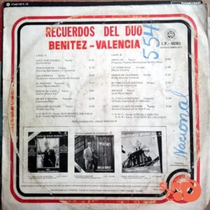 Disco de Vinilo Dúo Benítez Valencia - Recuerdos Del Dúo Benítez Valencia Vinyl Record
