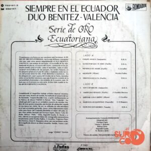 Disco de Vinilo Dúo Benítez Valencia - Siempre En El Ecuador Vinyl Record