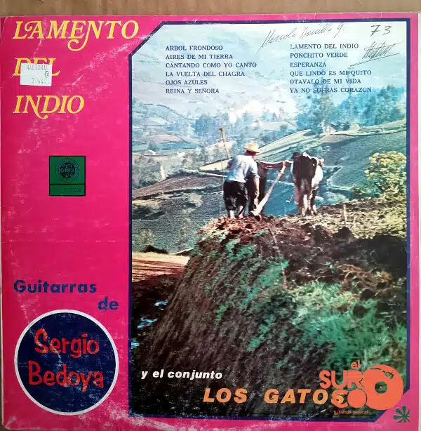 Disco de Vinilo Sergio Bedoya - Lamento Indio Vinyl Record