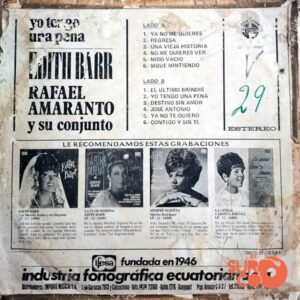 Disco de Vinilo Edith Barr - Yo Tengo Una Pena Vinyl Record