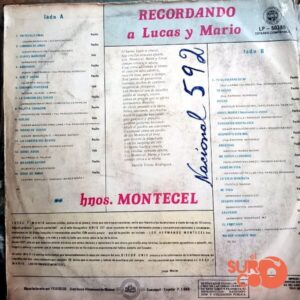 Disco de Vinilo Hermanos Montecel - Recordando A Lucas Y Mario Vinyl Record