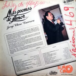 Disco de Vinilo Jorge Chino Carrera - Más Poemas De Amor Vinyl Record