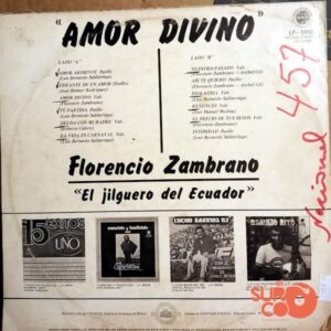 Disco de Vinilo Florencio Zambrano - Amor Divino Vinyl Record