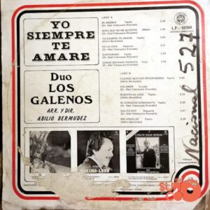 Disco de Vinilo Dúo Los Galenos - Yo Siempre Te Amaré Vinyl Record