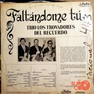 Disco de Vinilo Trío Los Trovadores Del Recuerdo - Faltándome Tú Vinyl Record