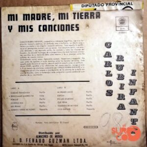 Disco de Vinilo Carlos Rubira Infante - Mi Madre, Mi Tierra Y Mis Canciones Vinyl Record
