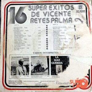 Disco de Vinilo Varios - 16 Súper Éxitos De Vicente Reyes Palma Vinyl Record