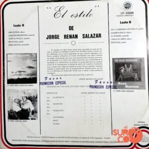 Disco de Vinilo Jorge Renán Salazar - El Estilo Vinyl Record