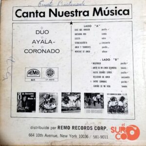 Disco de Vinilo Dúo Ayala Coronado - Canta Nuestra Música Vinyl Record