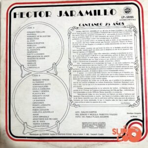 Disco de Vinilo Héctor Jaramillo - Cantando 25 Años Vinyl Record