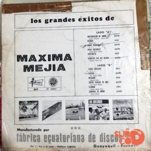 Disco de Vinilo Máxima Mejía - Los Grandes Éxitos De Máxima Mejía Vinyl Record