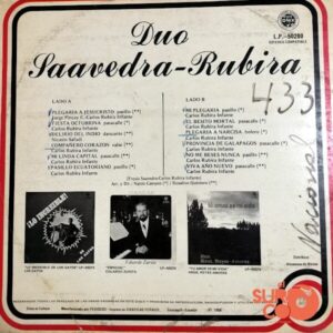Disco de Vinilo Dúo Saavedra Rubira - Dúo Saavedra Rubira Vinyl Record