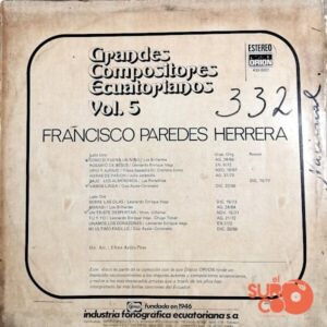 Disco de Vinilo Varios - Grandes Compositores Ecuatorianos Vol 5 Vinyl Record