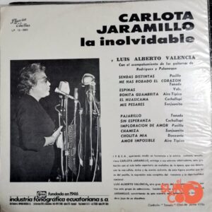Disco de Vinilo Carlota Jaramillo - Inolvidables Vinyl Record