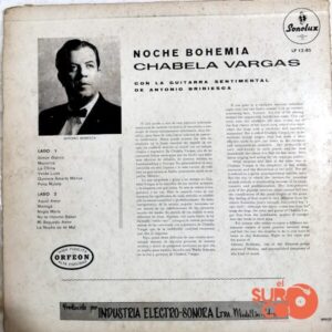 Disco de Vinilo Chavela Vargas - Noche Bohemia Vinyl Record