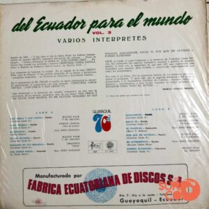 Disco de Vinilo Varios - Del Ecuador Para El Mundo Vol 3 Vinyl Record