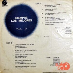 Disco de Vinilo Varios - Siempre Los Mejores Vol 3 Vinyl Record