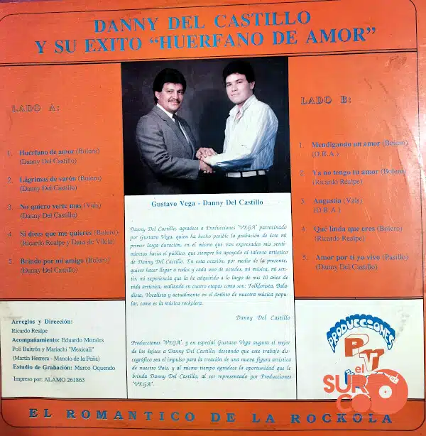 Disco de Vinilo Danny Del Castillo - Diez Éxitos Para El Recuerdo Vinyl Record