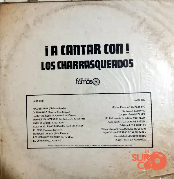 Disco de Vinilo Los Charrasqueados - A Cantar Vinyl Record