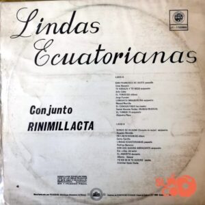 Disco de Vinilo Conjunto Rinimillacta - Lindas Ecuatorianas Vinyl Record