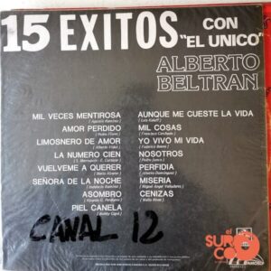 Disco de Vinilo Alberto Beltrán - 15 Éxitos Con El Único Vinyl Record