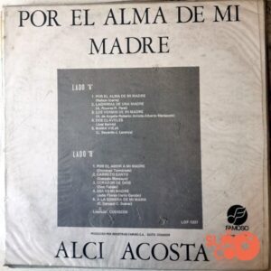 Disco de Vinilo Alci Acosta - Por El Alma De Mi Madre Vinyl Record