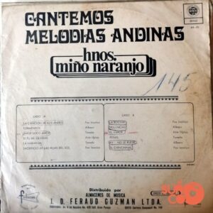 Disco de Vinilo Hermanos Miño Naranjo - Cantemos Melodías Andinas Vinyl Record
