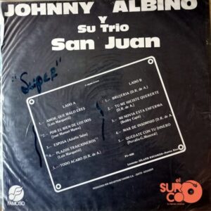 Disco de Vinilo Johnny Albino - Jonny Albino Y Su Trío San Juan Vinyl Record