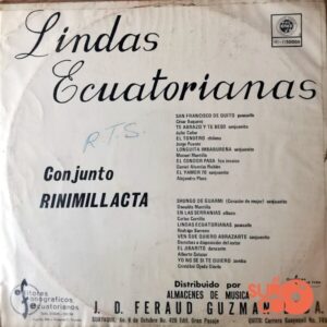 Disco de Vinilo Conjunto Rinimillacta - Lindas Ecuatorianas Vinyl Record