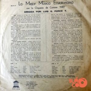 Disco de Vinilo Orquesta De Cámara Ars - Concierto De Música Ecuatoriana Vinyl Record