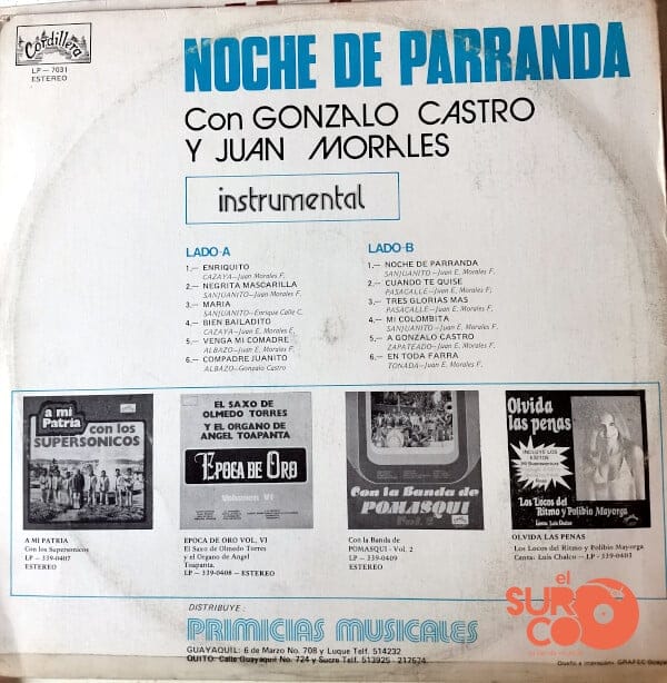 Disco de Vinilo Gonzalo Castro - Noche De Parranda Con El Arpa De Gonzalo Castro Y El Melodión De Juan Morales Vinyl Record