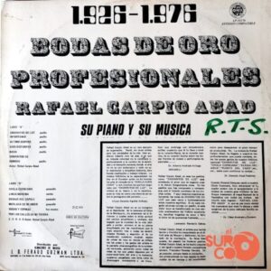 Disco de Vinilo Rafael Carpio Abad - Bodas De Oro Vinyl Record