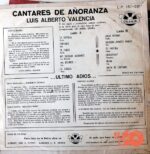 Disco de Vinilo Luis Alberto Valencia - Cantares De Añoranza Vinyl Record